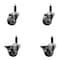 Service Caster 3'' Thermoplastic Rubber Wheel Swivel 1'' Expanding Stem Caster Set 2 Brakes, 4PK SCC-EX20S314-TPRB-2-PLB-2-1 - alternate 1